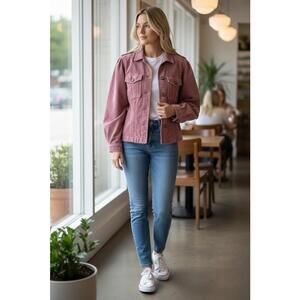 Kut From The Kloth Women’s Size XL Pink Corduroy Button Down Jacket